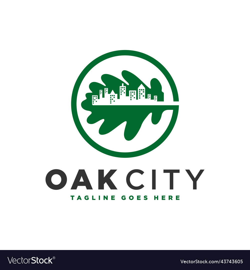 Oak leaf city logo design