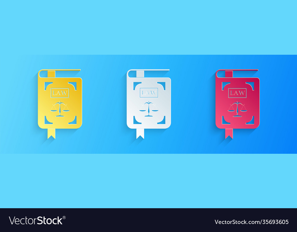 Paper cut law book statute with scales