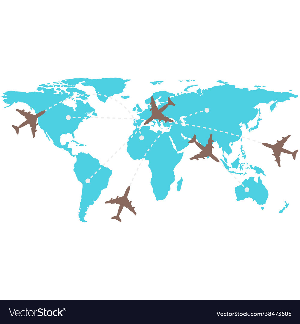 Plane flight map air path plan infographic Vector Image