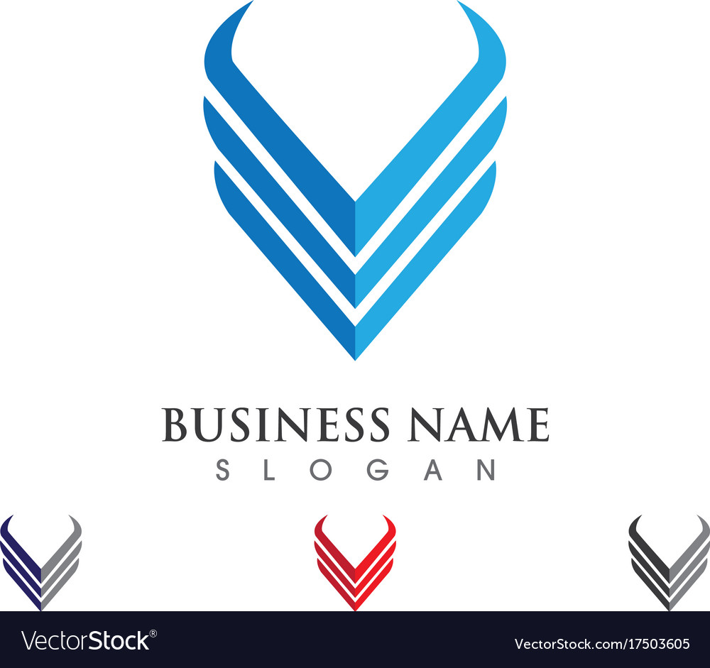 V letter logo template