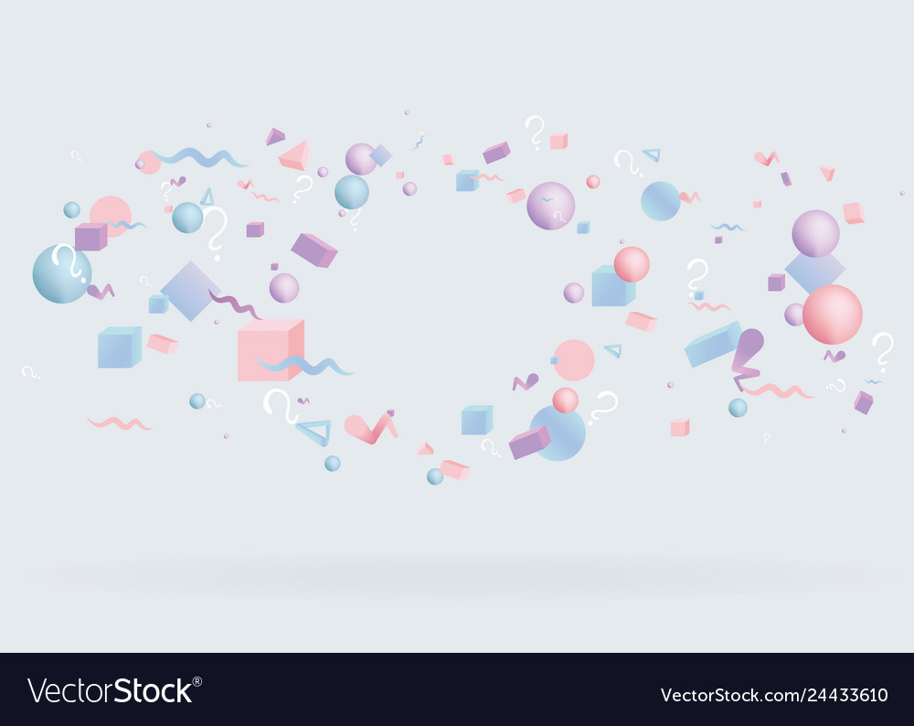 3d figures realistic primitives composition Vector Image