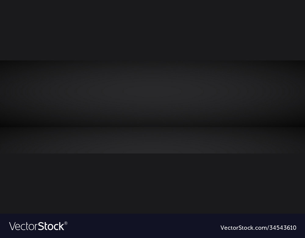 Black panoramic studio background with white glow Vector Image