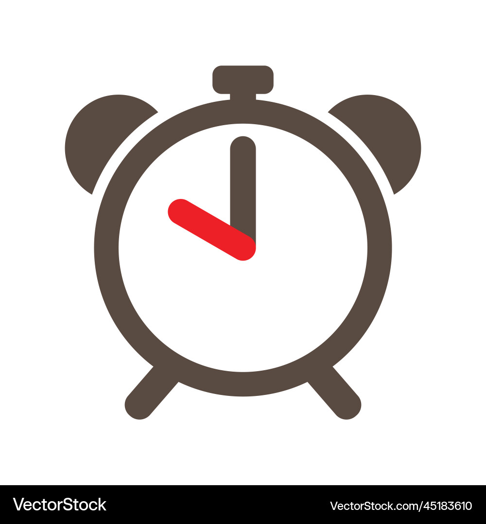 Clock timer simple icon alarm time Royalty Free Vector Image
