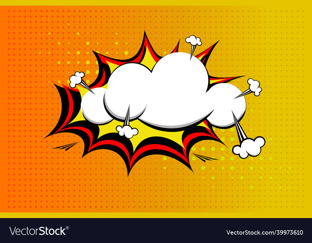 Comic book explosion on halftone background Vector Image