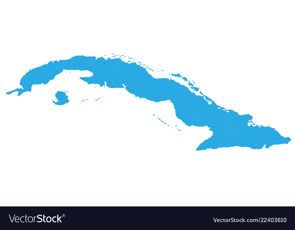 Detailed Map Of Cuba Map Of Cuba High Detailed - Cuba Royalty Free Vector Image