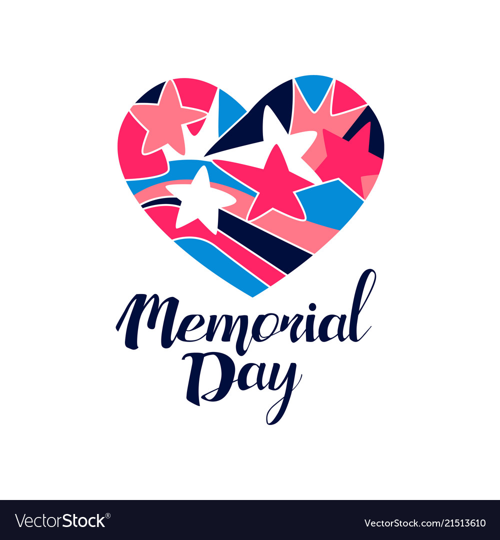 Memorial day logo creative template for greeting