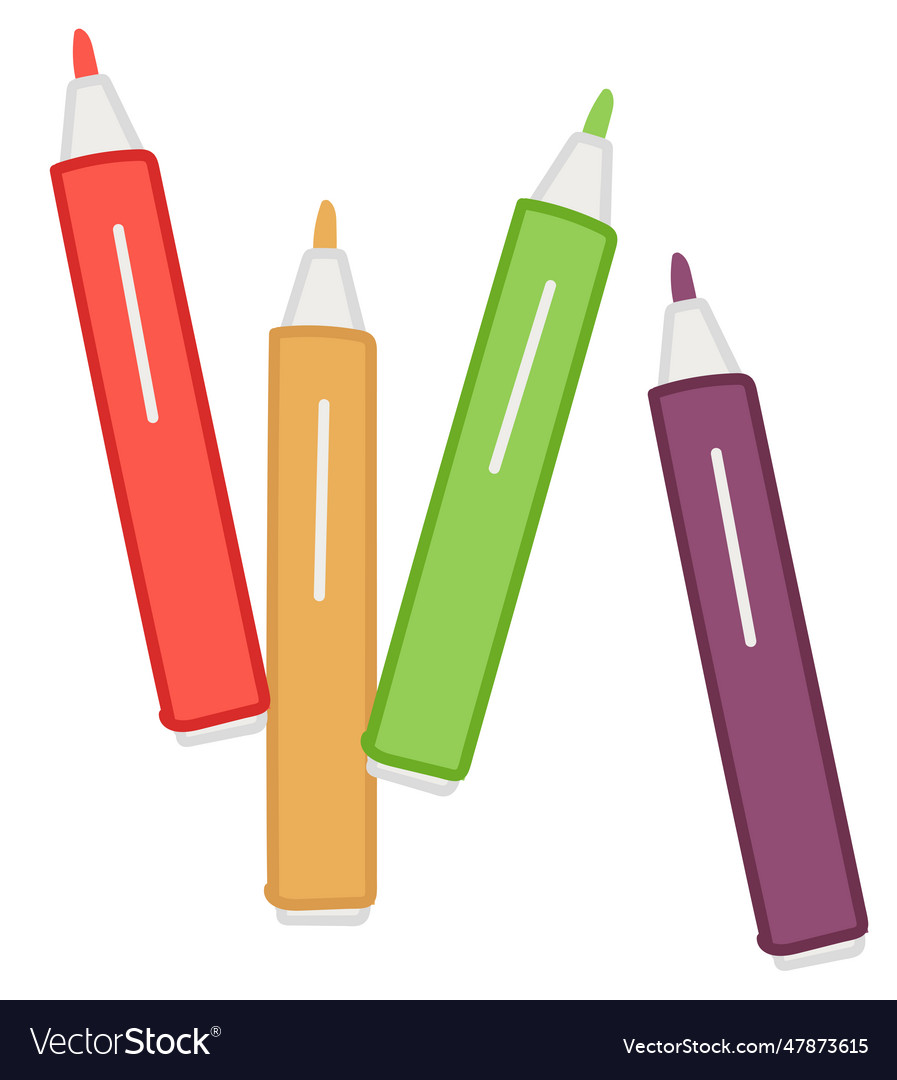 Colorful pencils or highlighters for drawing art Vector Image