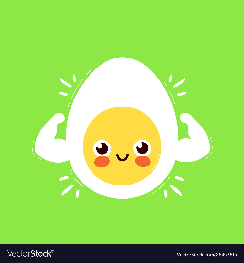 Cute strong smiling happy egg Royalty Free Vector Image Cute strong smiling happy egg Royalty Free Vector Image