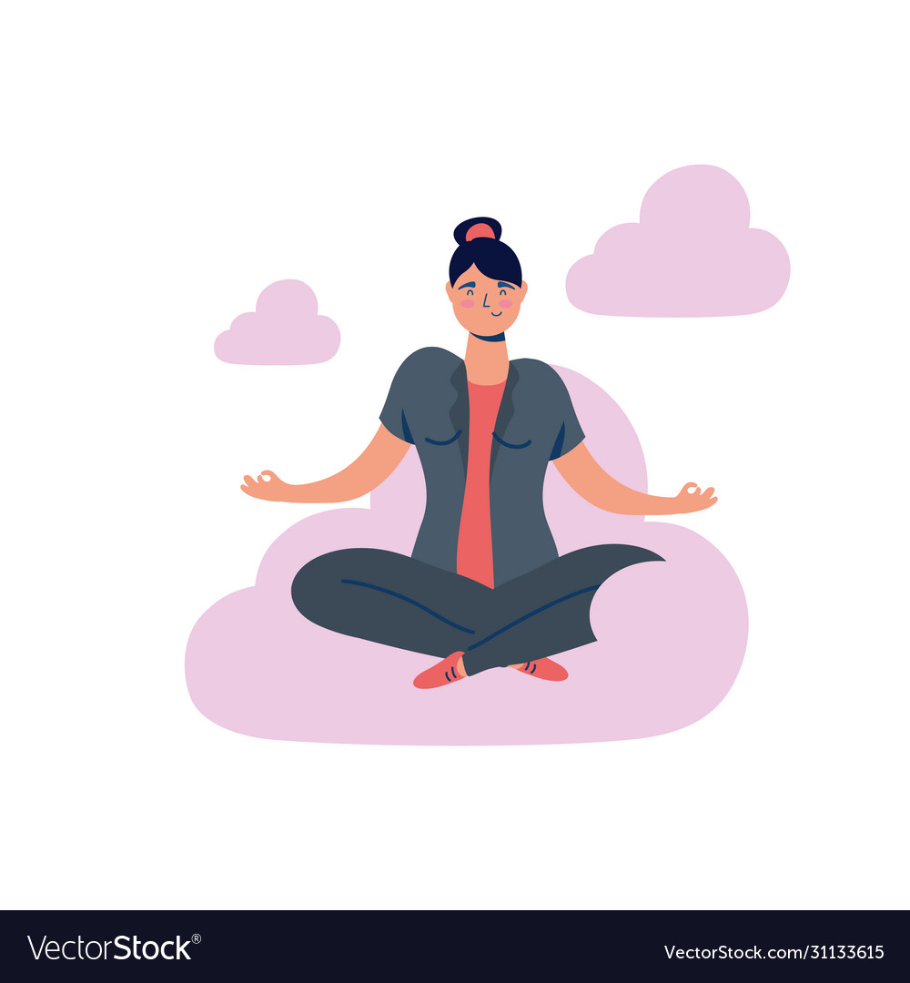 Elegant Business Woman In Lotus Position Vector Image