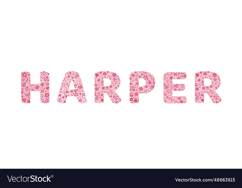 Harper female name girl is written