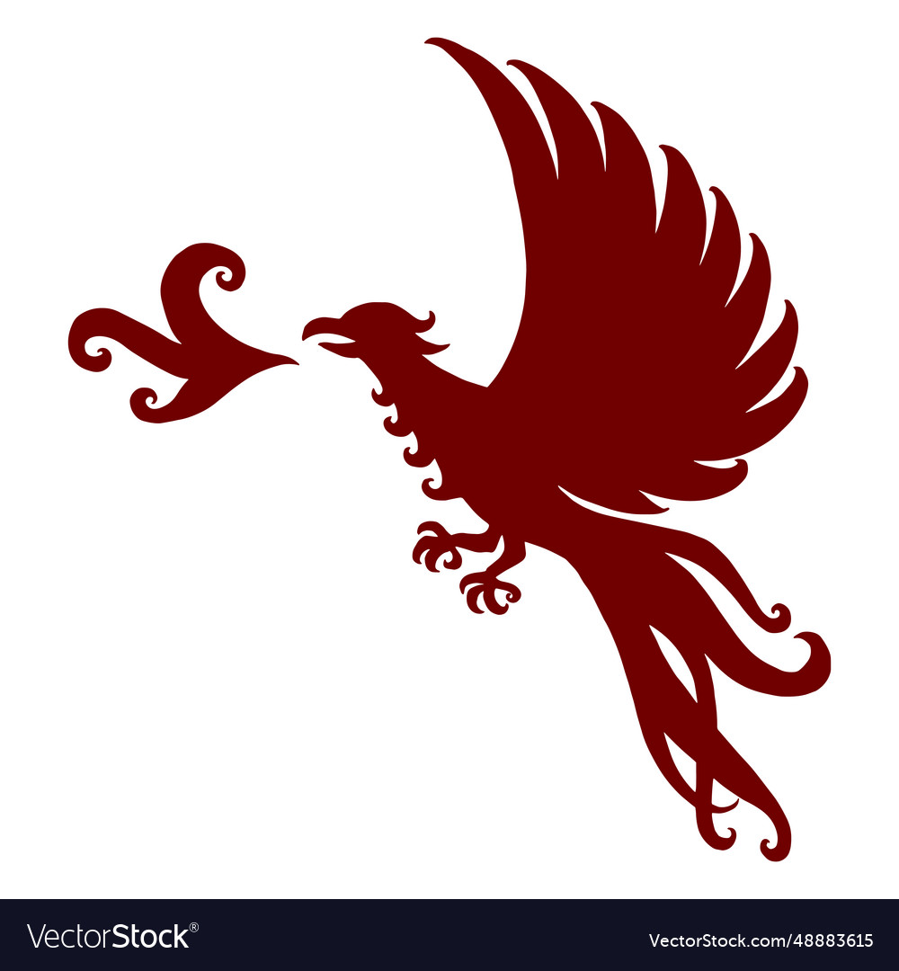 Heraldry emblem phoenix silhouette Royalty Free Vector Image