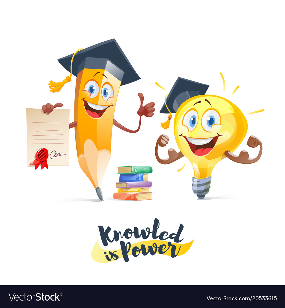 Knowledge Is Power Education Concept Light Bulb Vector Image