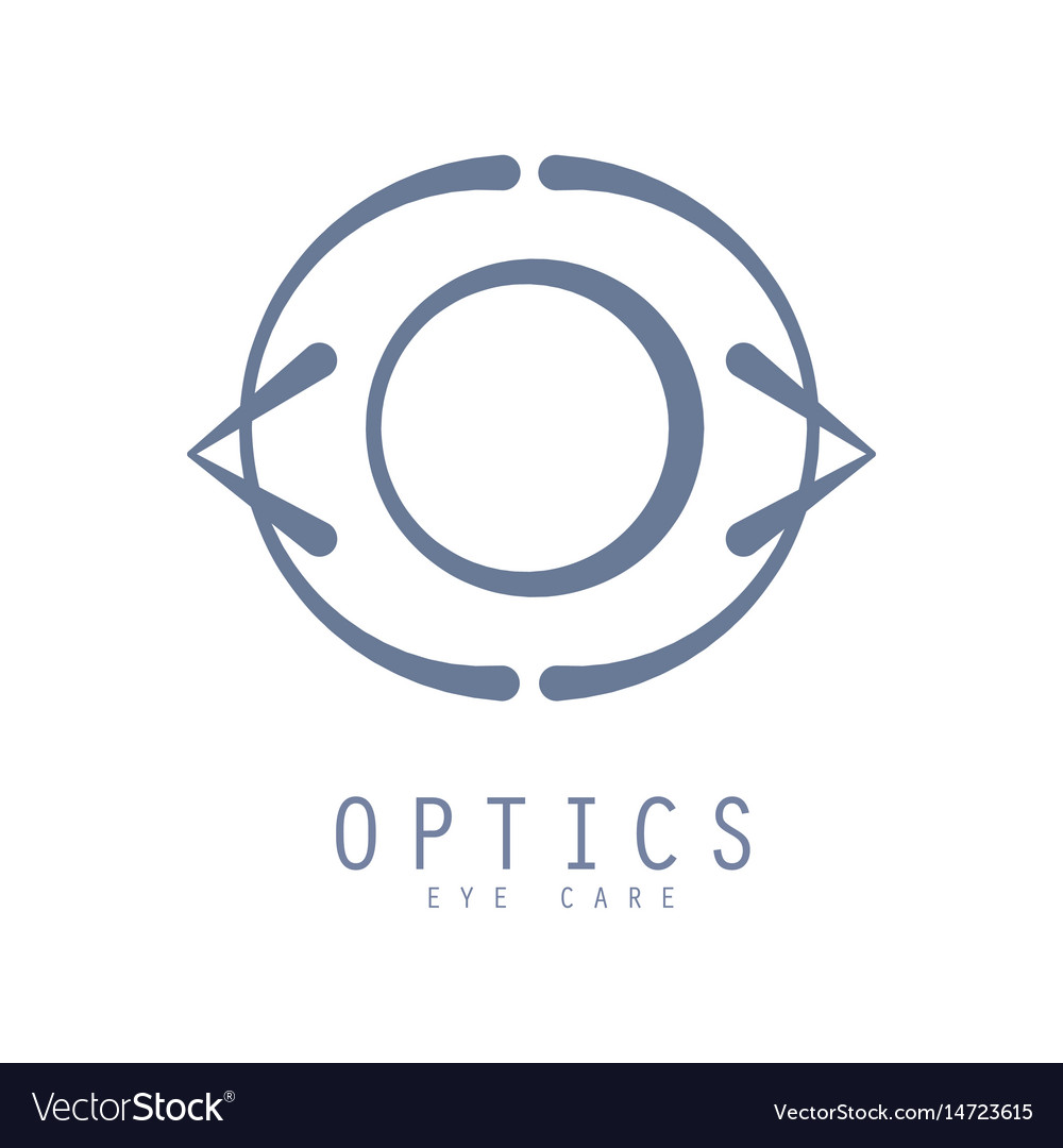 Optics eye care logo symbol hand drawn