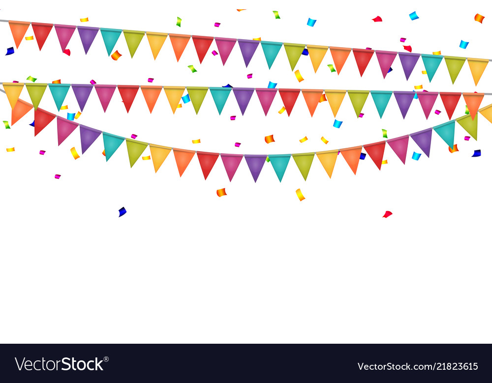 Party background with flags and confetti Vector Image