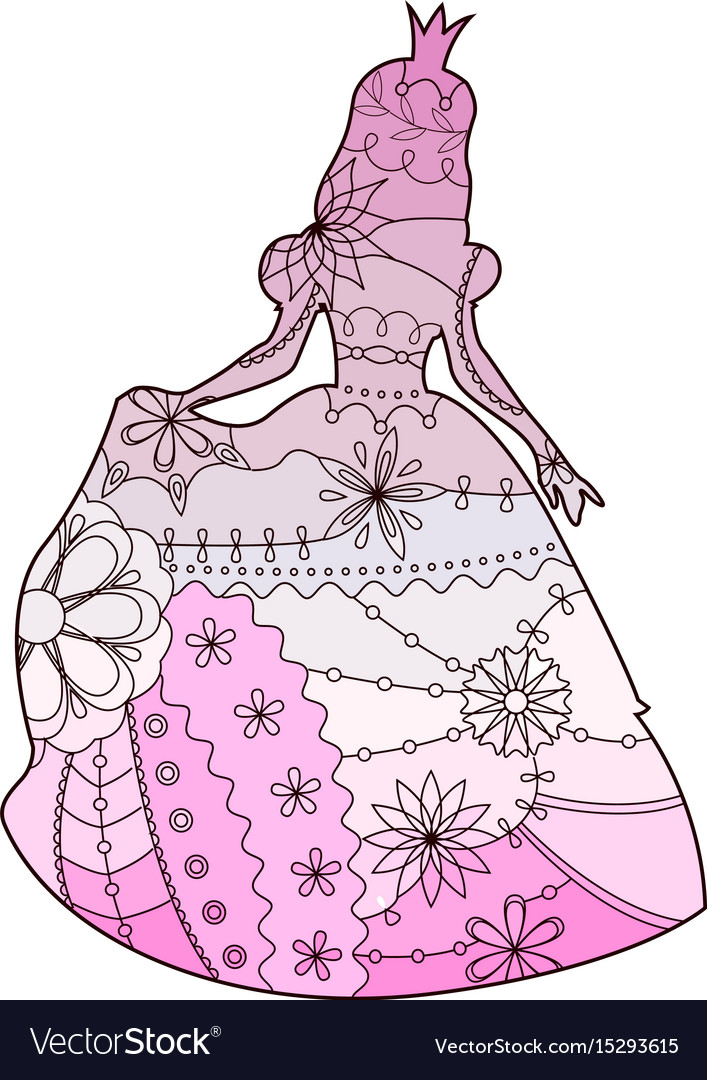 Princess with transition colors Royalty Free Vector Image