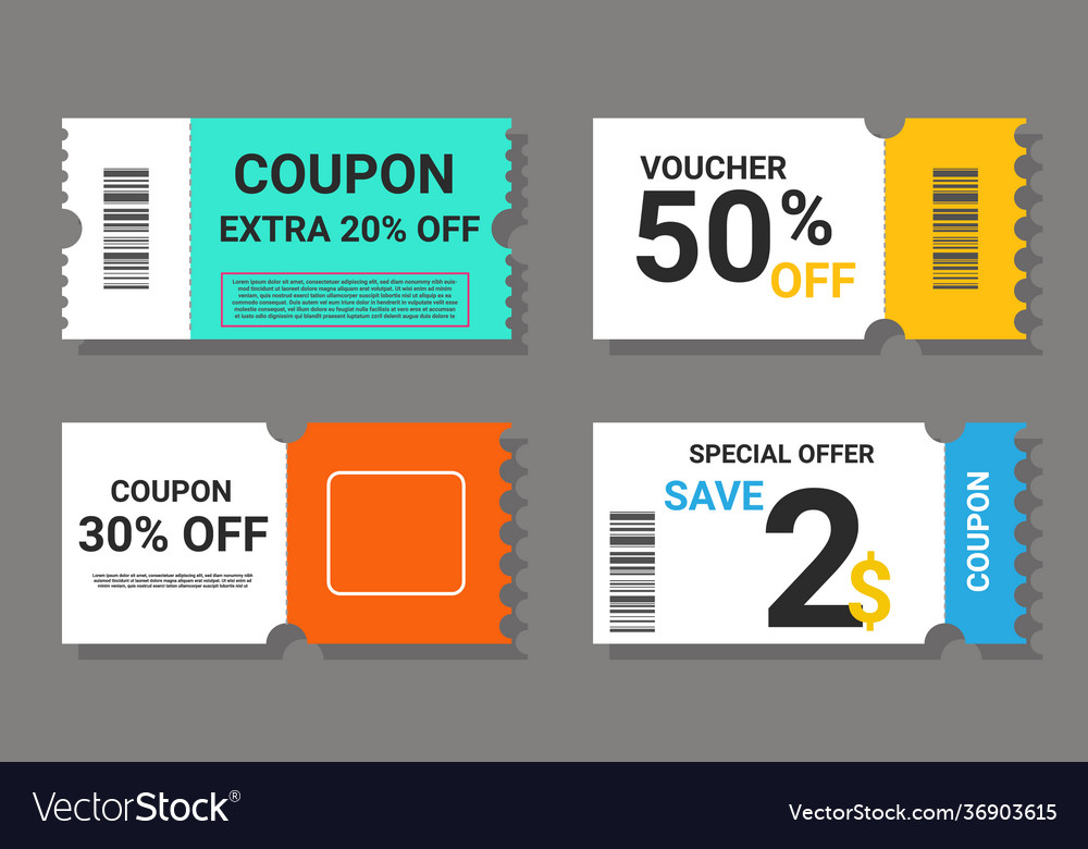 Set coupon sale label Royalty Free Vector Image