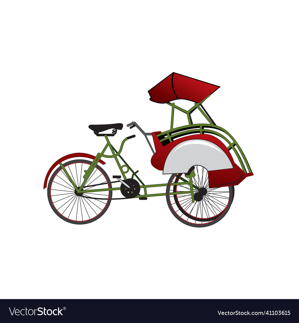 Traditional pedicab Royalty Free Vector Image - VectorStock