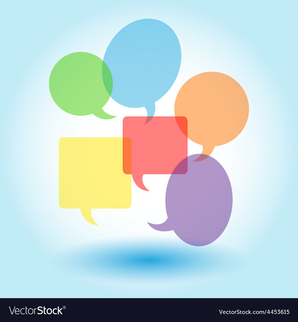 Transparent speech bubbles over blue