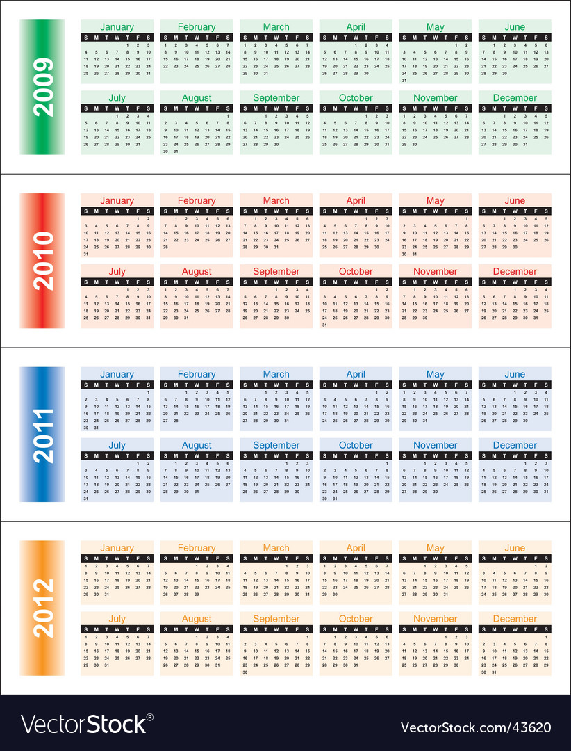 Calendar for 2009-2014