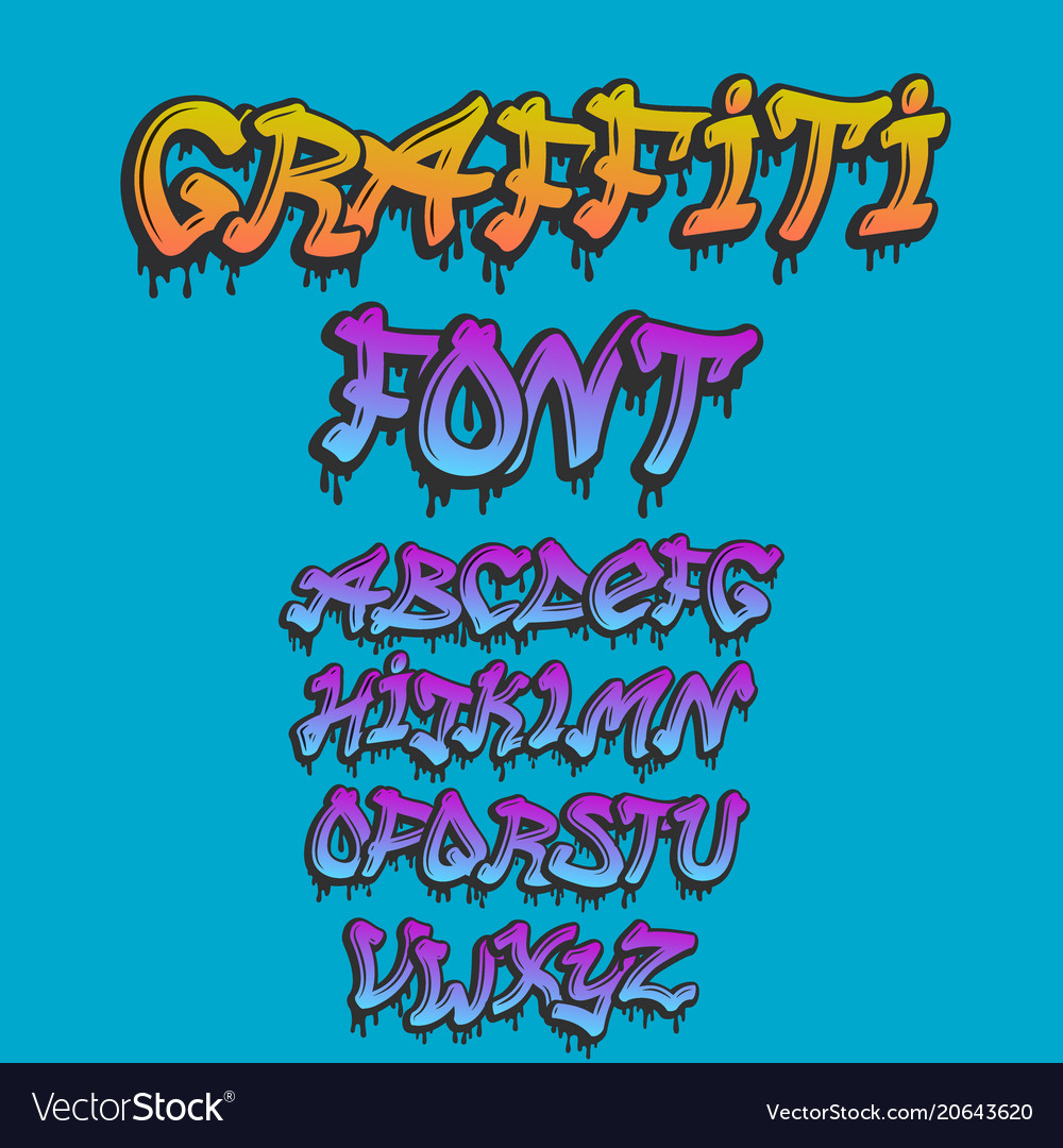 Graffity alphabet hand drawn grunge font