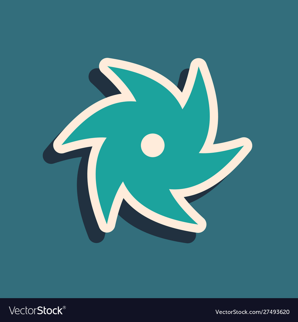 Green tornado icon isolated on blue background