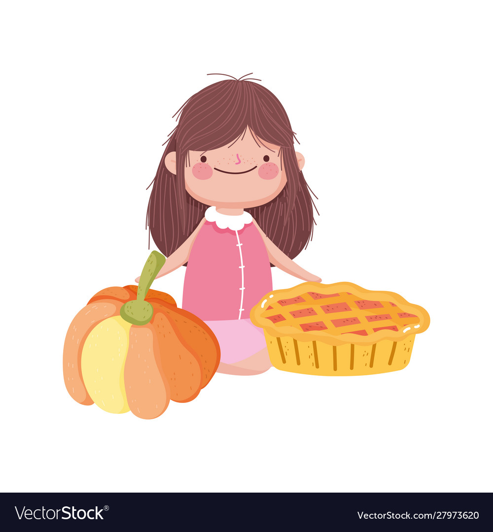 Happy thanksgiving day cute little girl with sweet