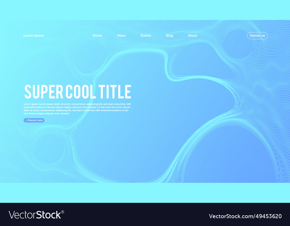 Landing page abstract design with dynamic line