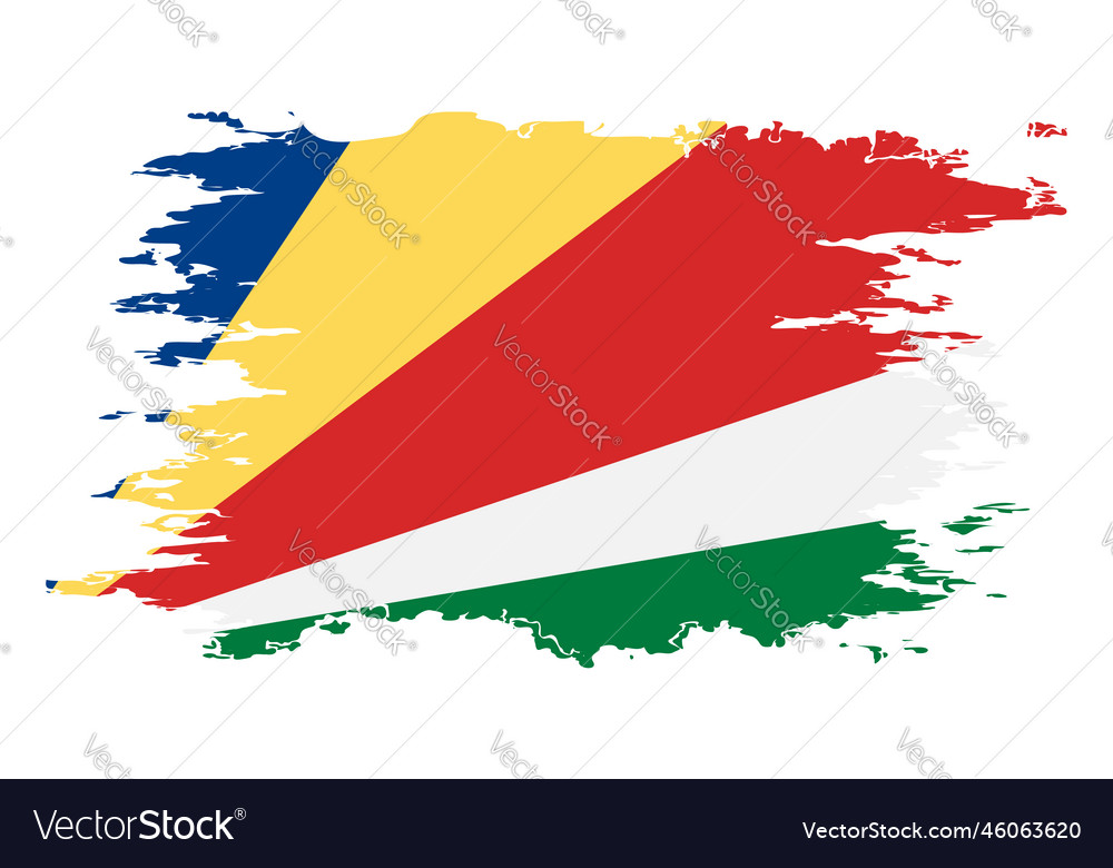 Seychelles flag grunge brush color image Vector Image