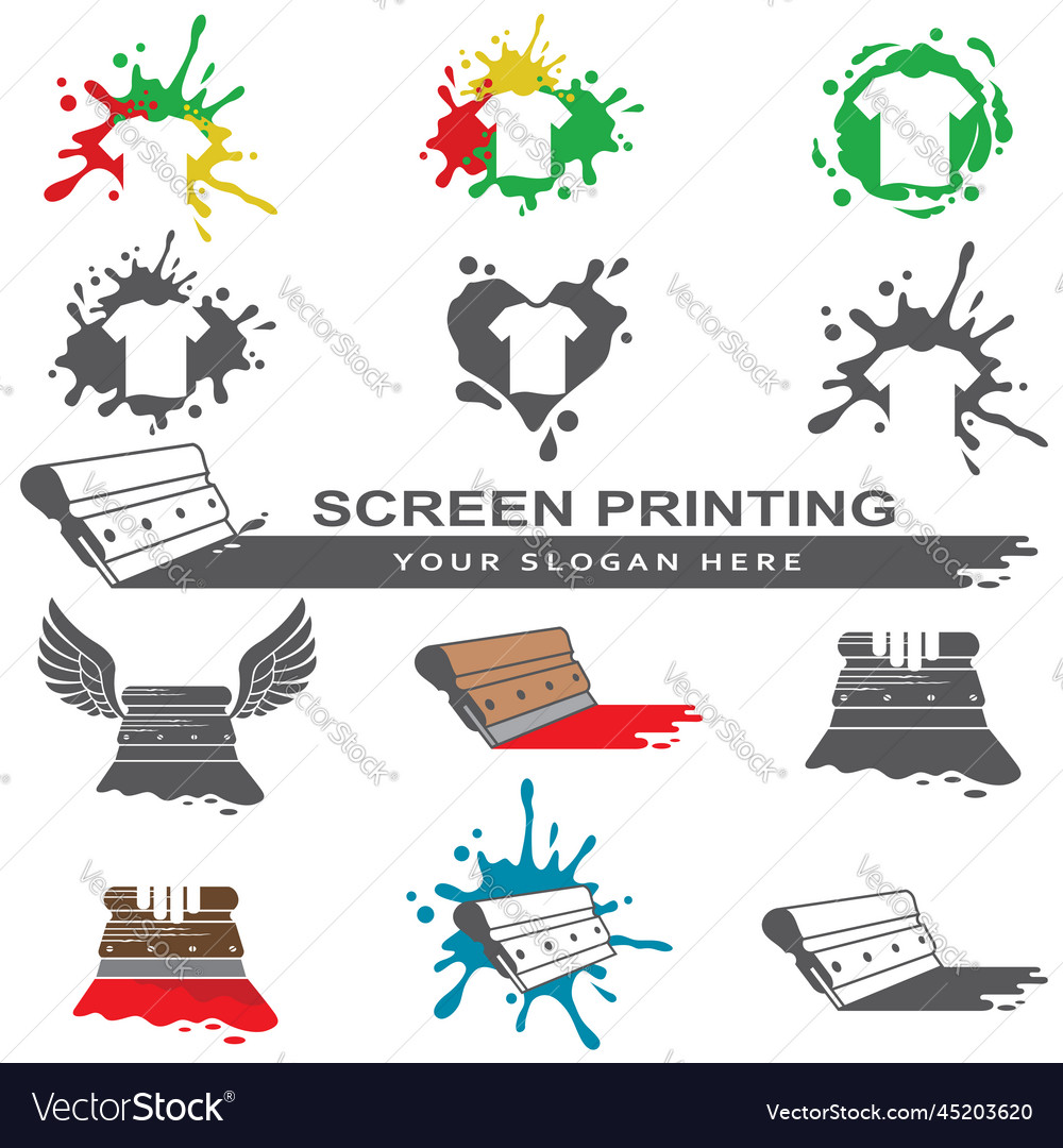 Silk screen printing icons Royalty Free Vector Image