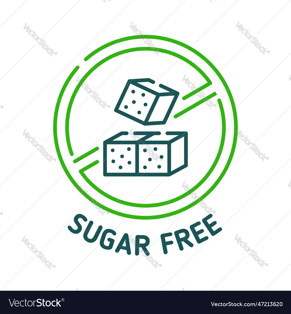 Sugar free icon cubes low or zero calories Vector Image