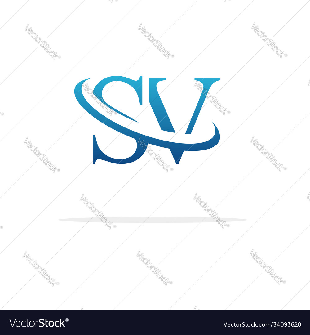 Sv logo art icon design image Royalty Free Vector Image