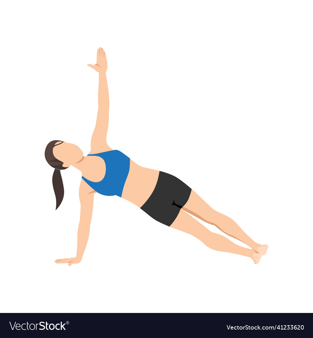 Woman doing side plank pose vasisthasana exercise Vector Image