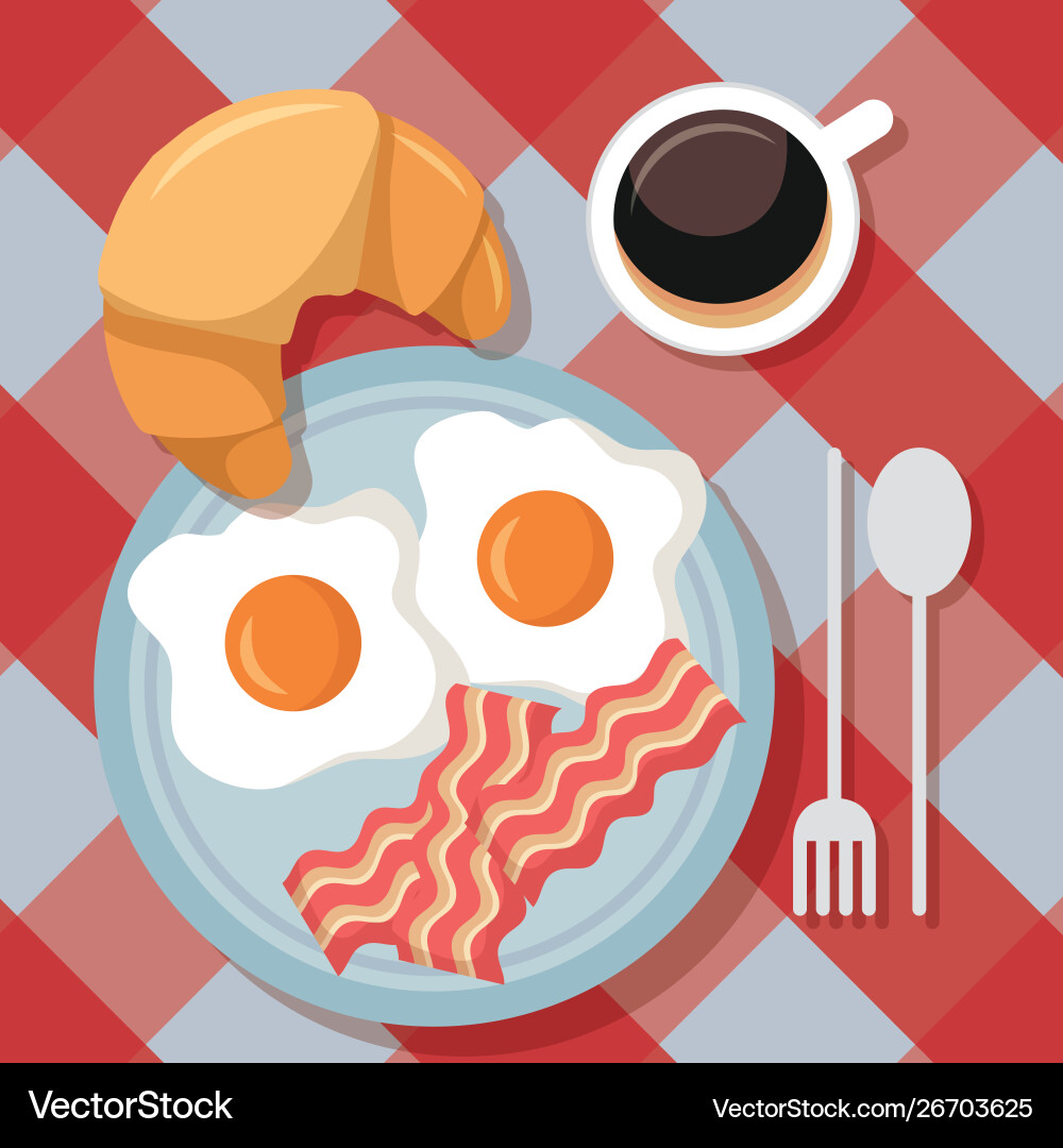 Breakfast cooking icons flat design Royalty Free Vector