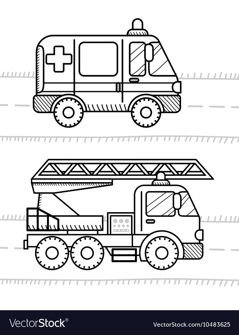 cars and vehicles coloring book for your kids vector image