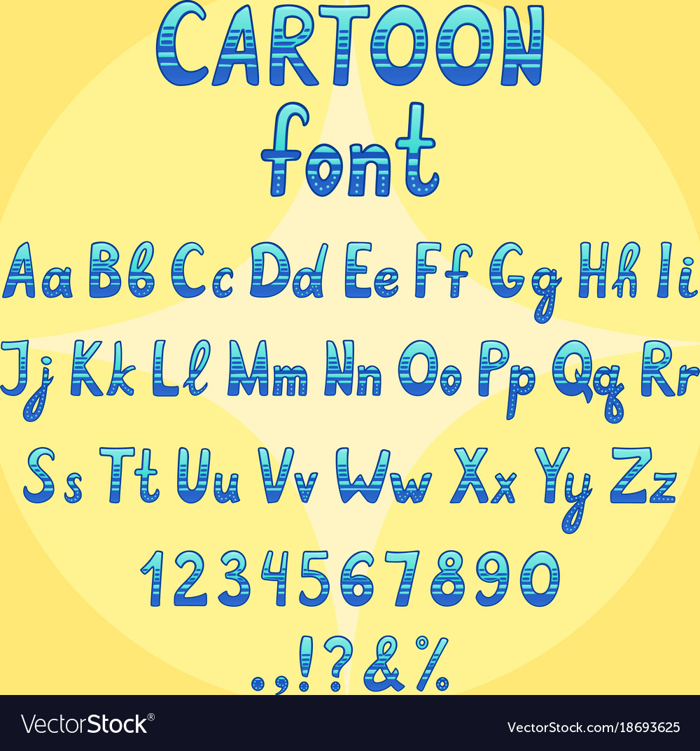 Cartoon font Royalty Free Vector Image - VectorStock