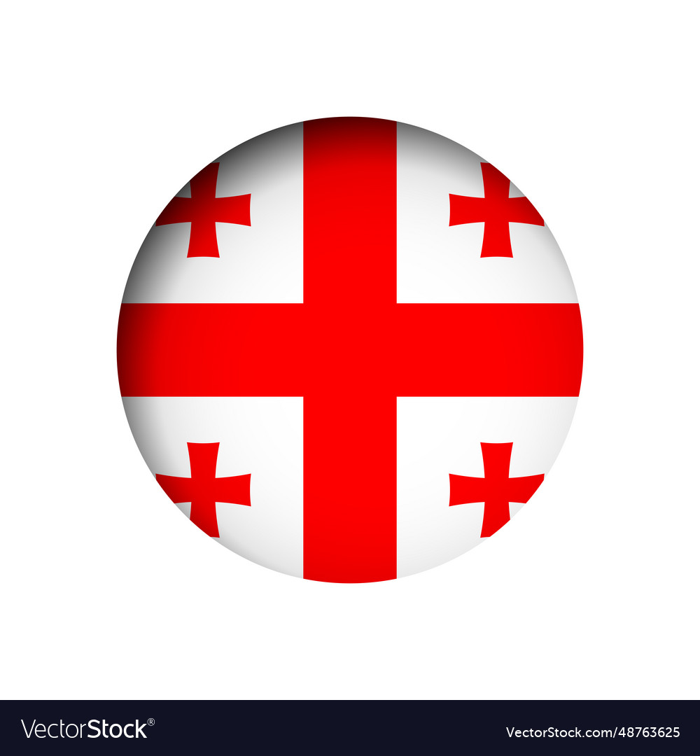 Circle flag of georgia Royalty Free Vector Image