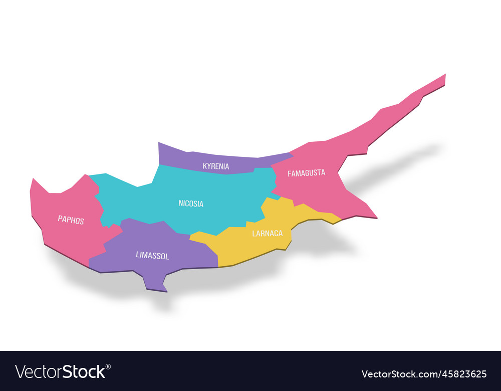 Cyprus Political Map Of Administrative Divisions Vector Image Cyprus Political Map Of Administrative Divisions Vector Image