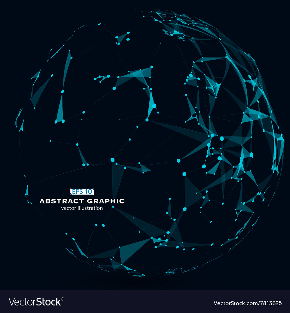 Dot line and surface consisting of abstract graph Vector Image