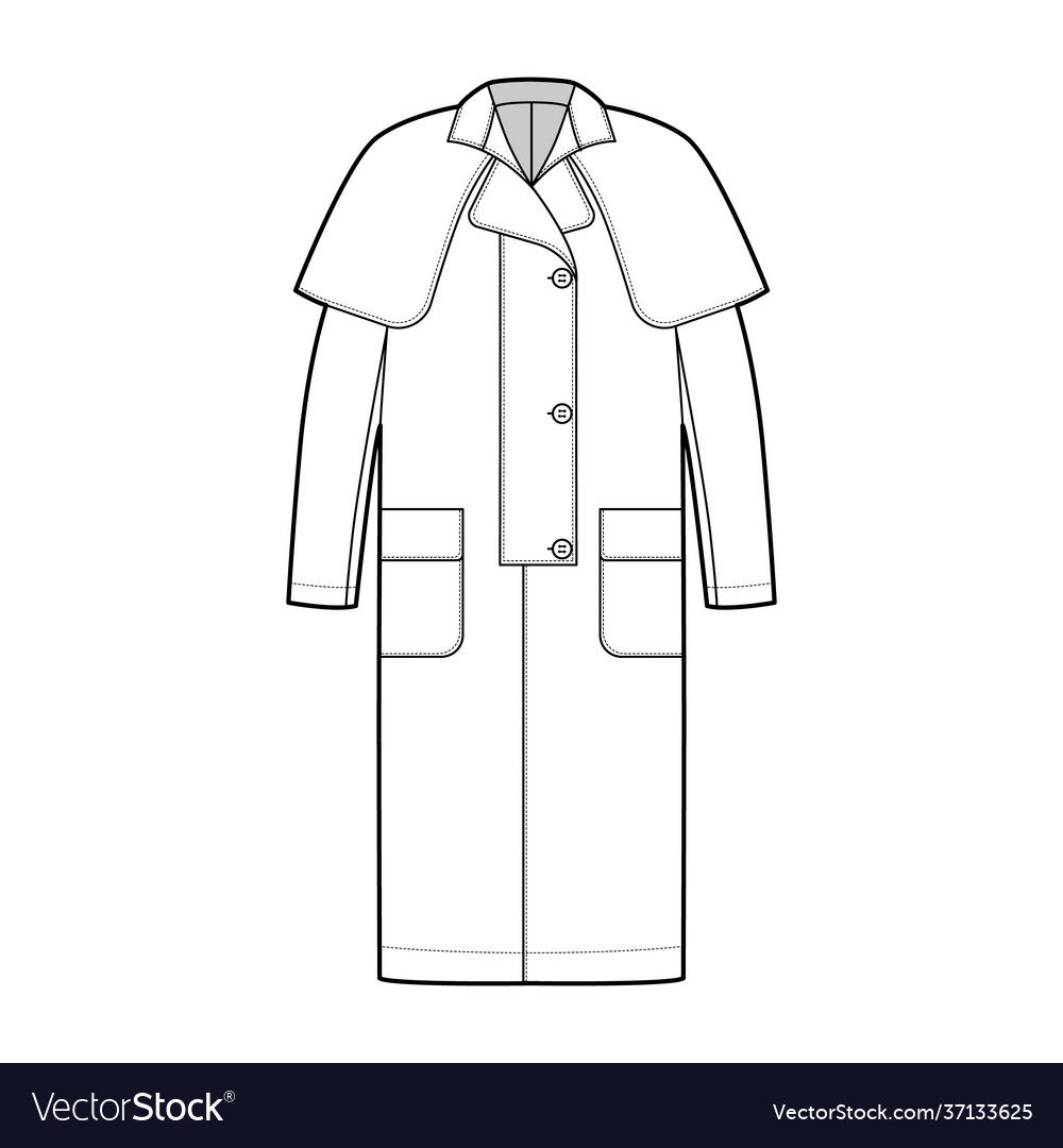 Duster coat technical fashion Royalty Free Vector Image