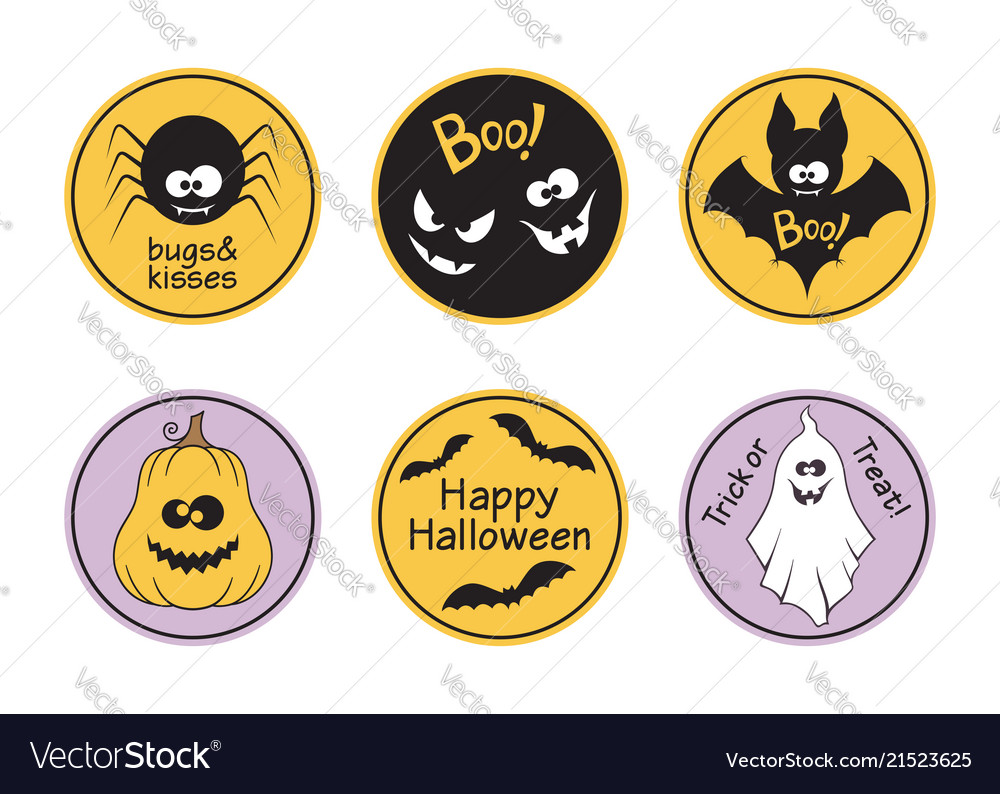 Halloween tags set Royalty Free Vector Image - VectorStock