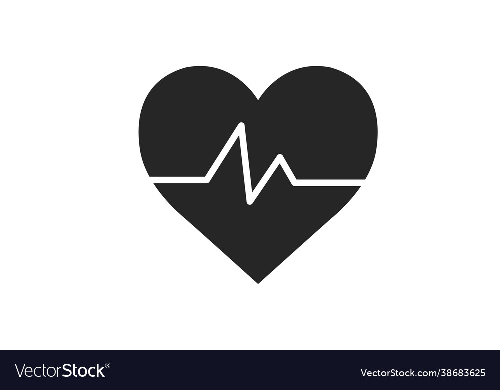 Heart and lifeline icon Royalty Free Vector Image