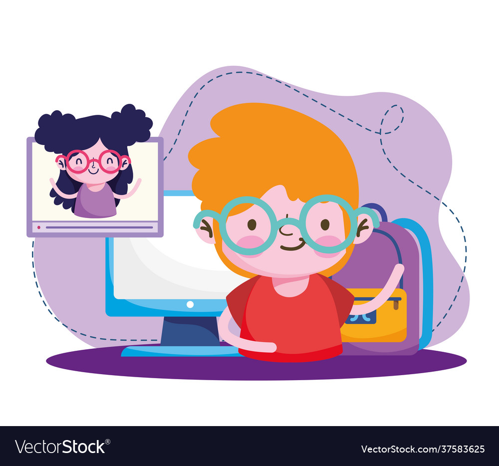 Kids education online Royalty Free Vector Image