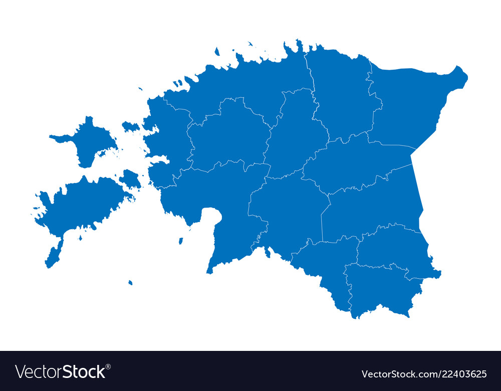 Map of estonia high detailed Royalty Free Vector Image