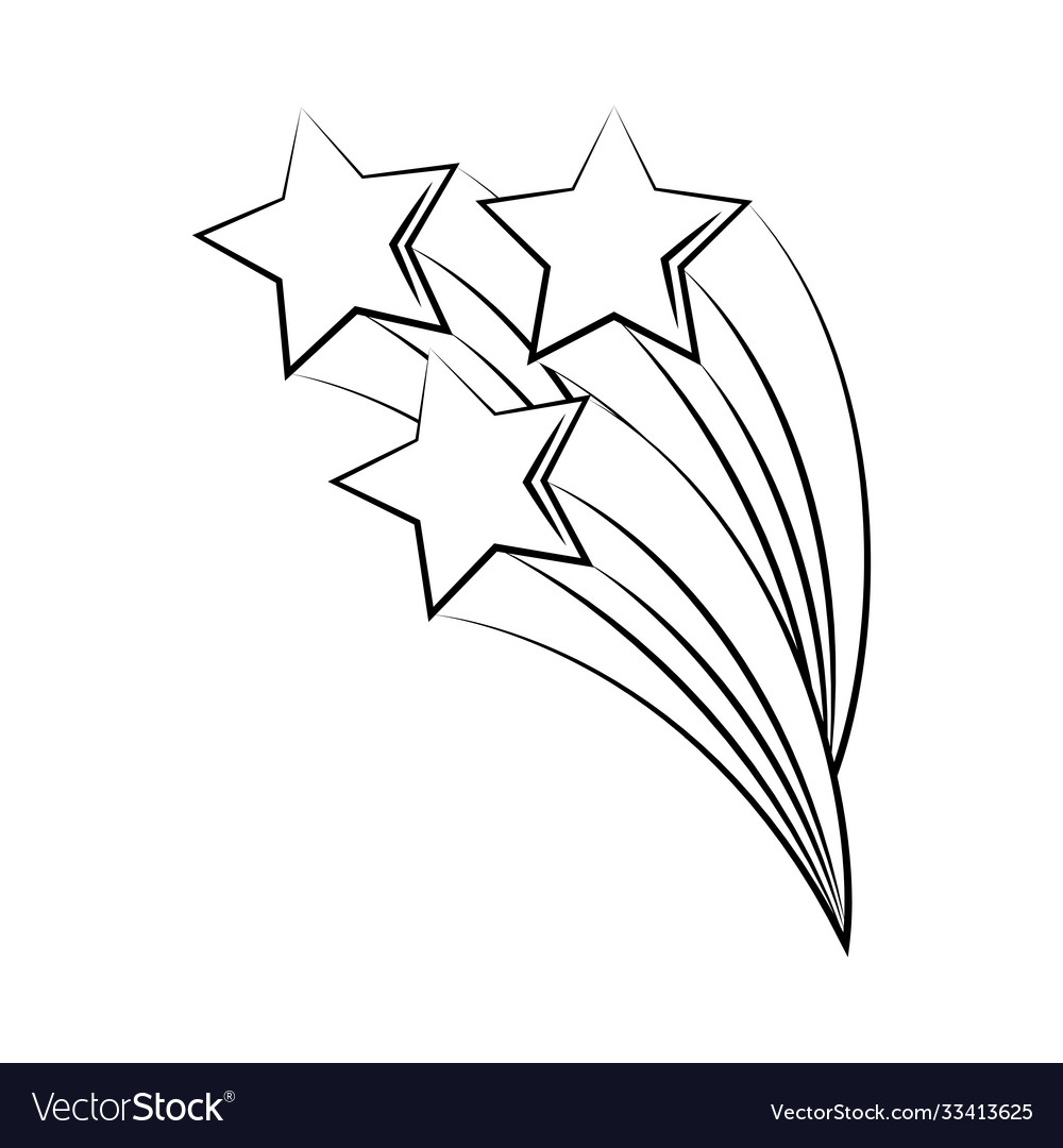 Minimalist tattoo boho shooting stars line art Vector Image