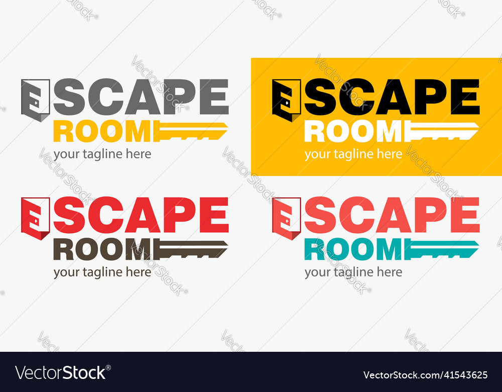 Quest or escape room abstract logo cooperative