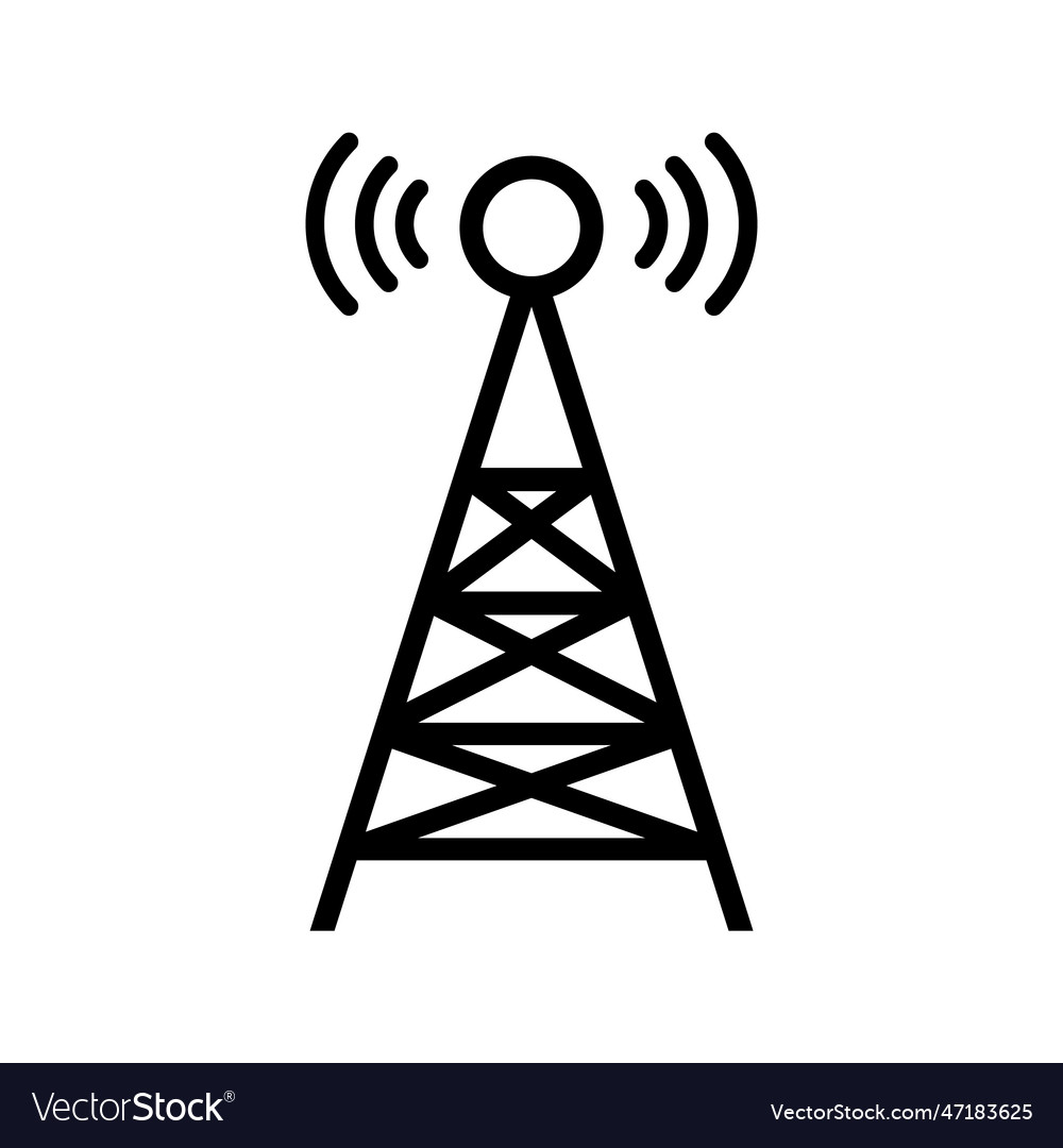 Radio tower icon for wireless communication Vector Image