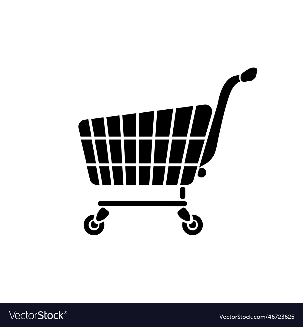 Shopping Cart Black Silhouette Icon Royalty Free Vector