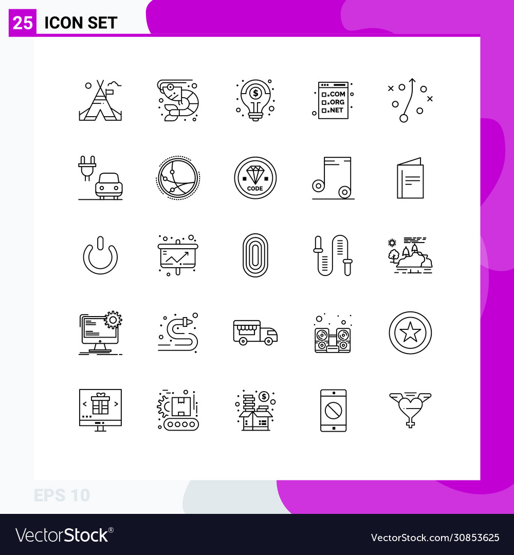 Stock icon pack 25 line signs and symbols