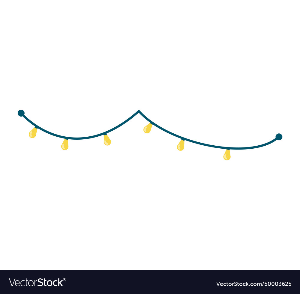 String of cartoon lights hanging simple yellow Vector Image