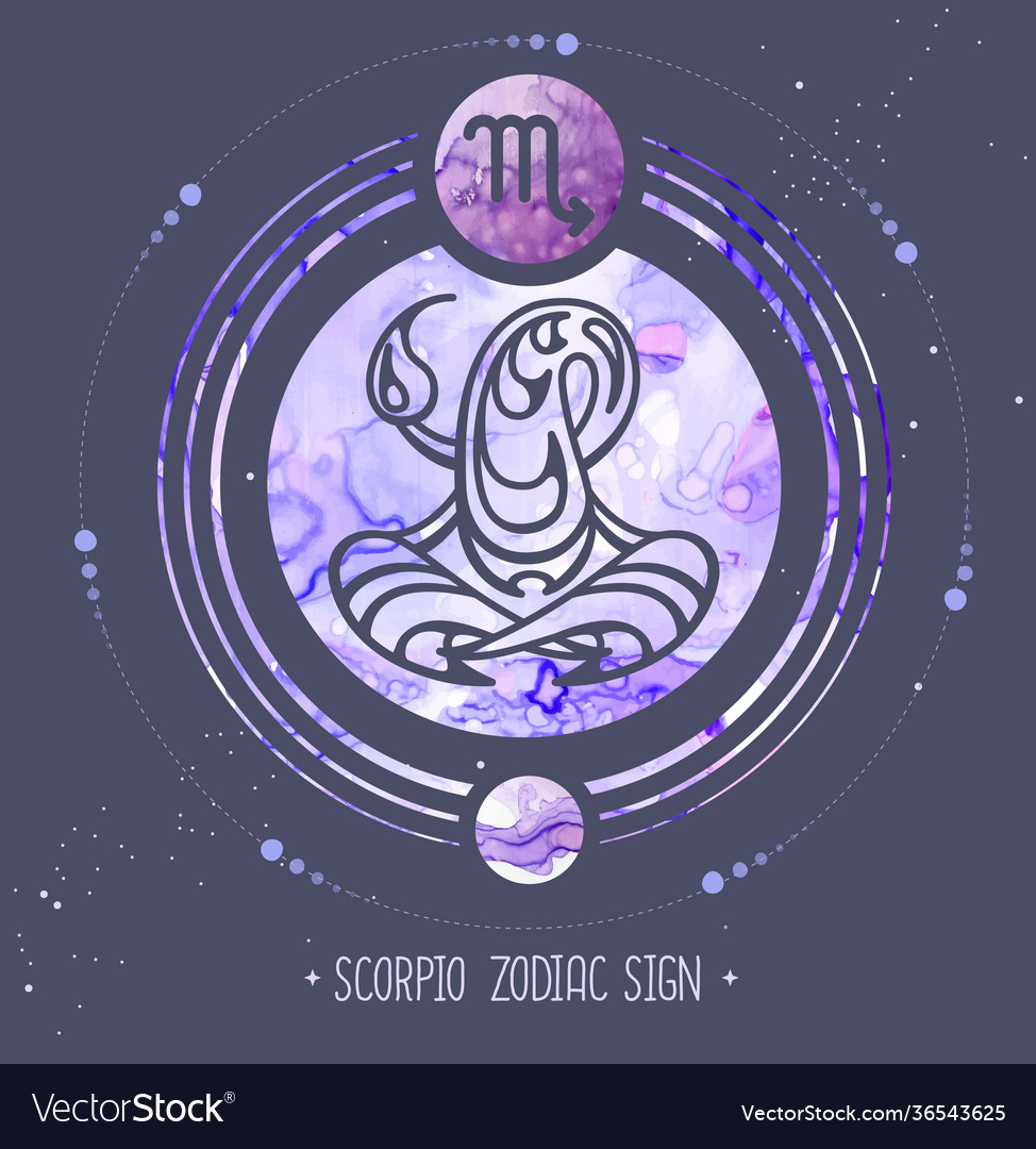 Witchcraft card with astrology scorpio zodiac sign